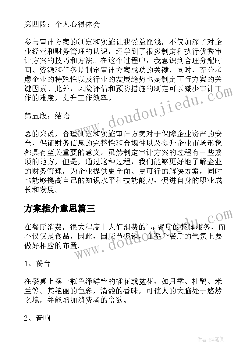 2023年方案推介意思(实用6篇)