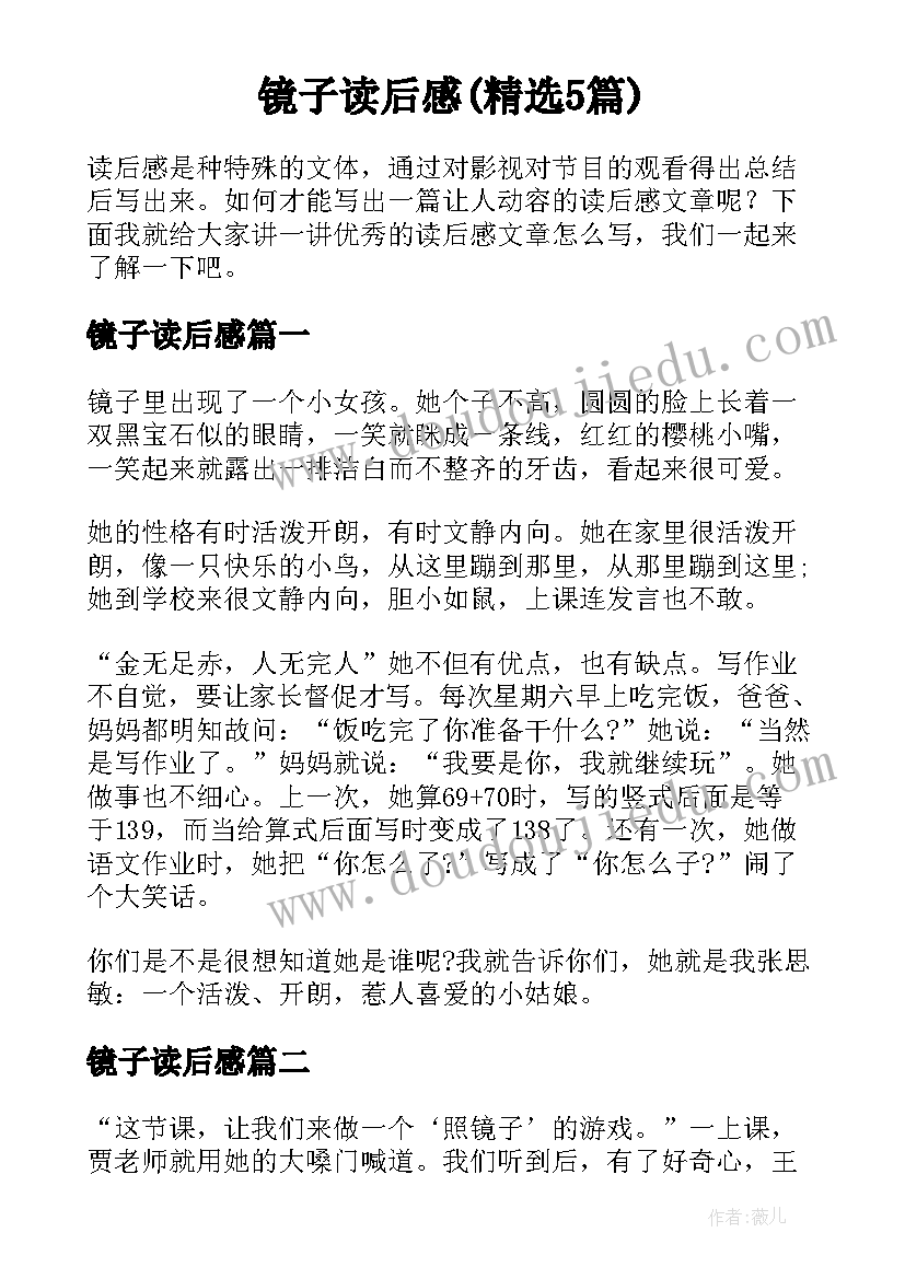 镜子读后感(精选5篇)