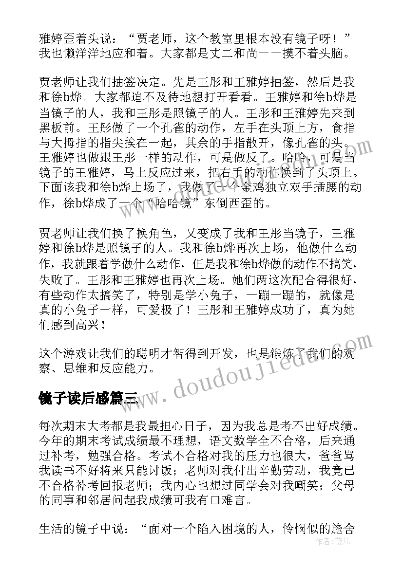 镜子读后感(精选5篇)