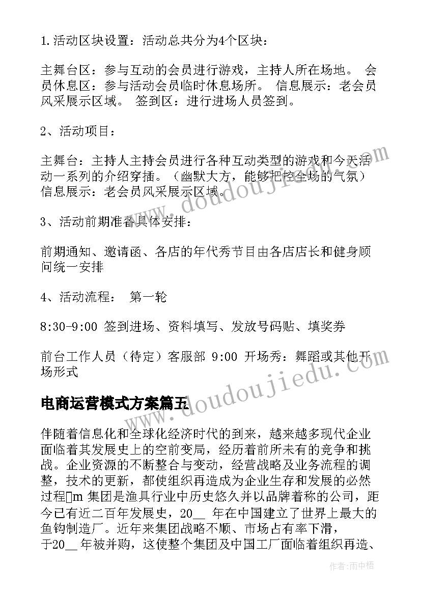 最新电商运营模式方案 兴趣电商运营方案(汇总5篇)