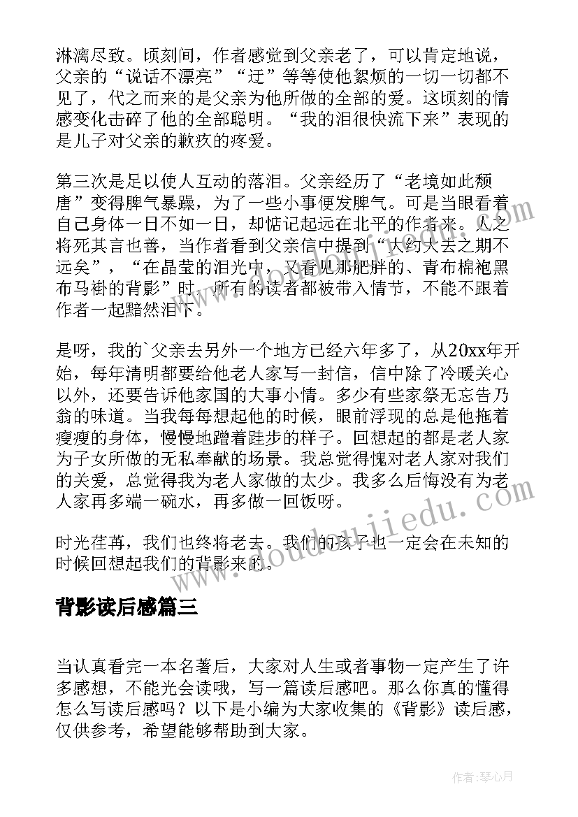 背影读后感(优秀8篇)