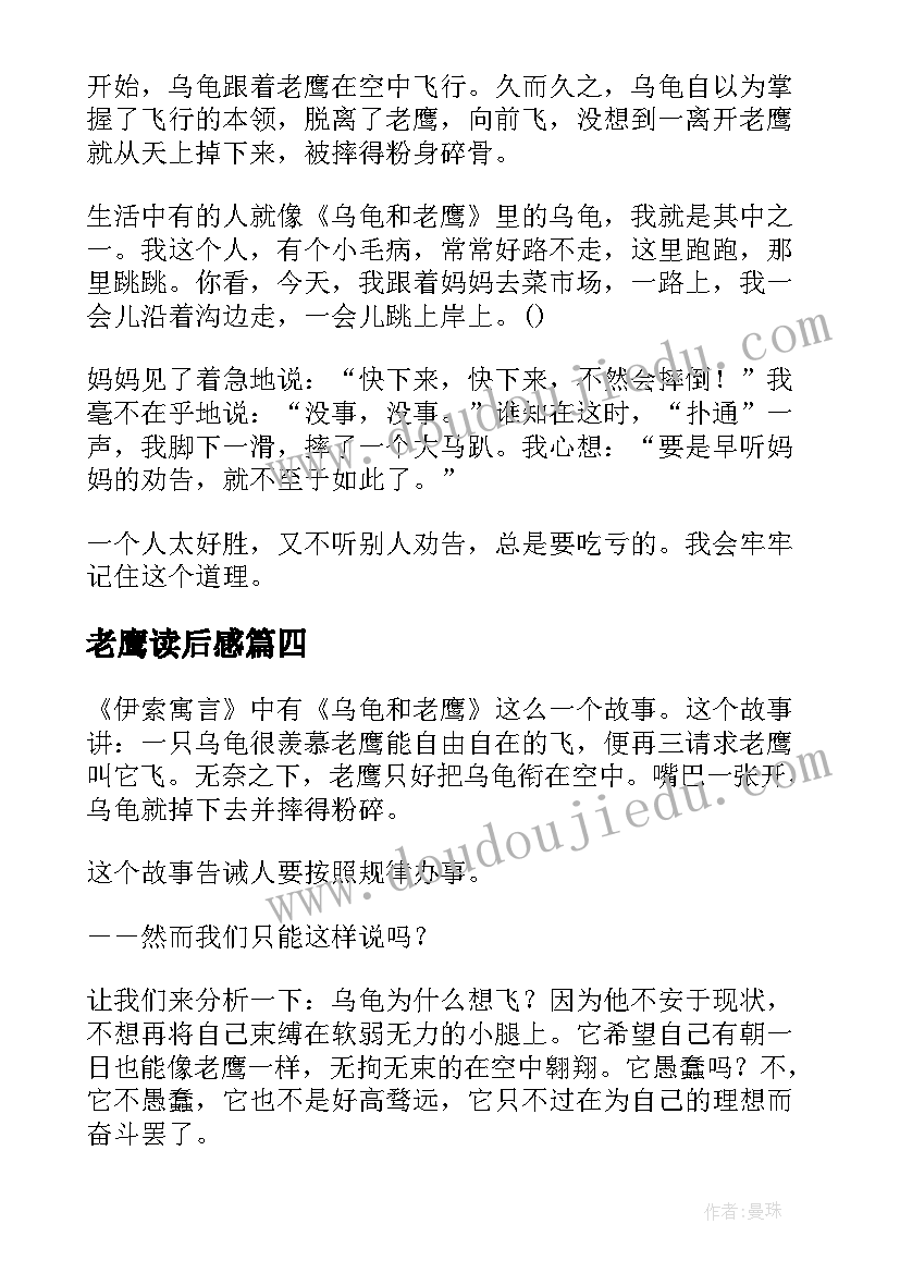 2023年老鹰读后感 乌龟和老鹰读后感(汇总5篇)