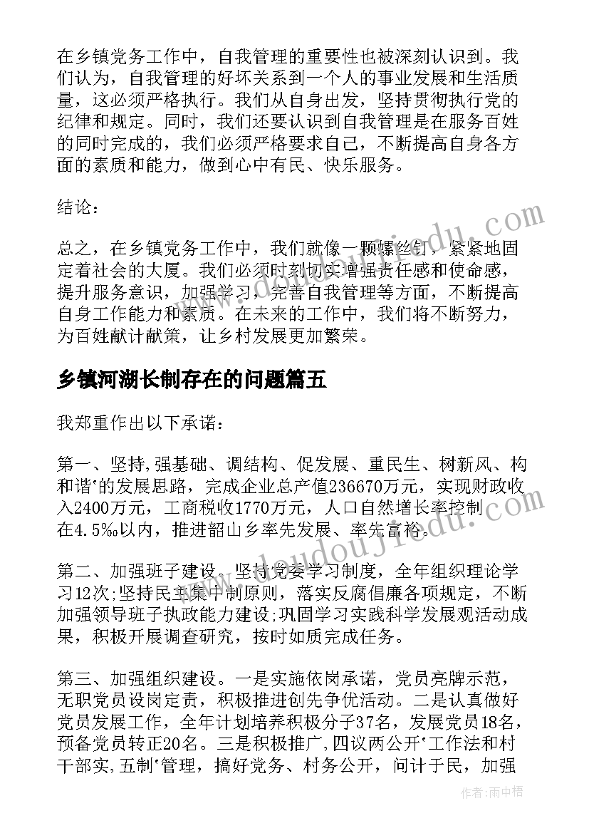 最新乡镇河湖长制存在的问题 两会乡镇心得体会(优秀8篇)