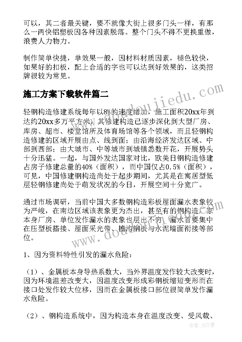 最新施工方案下载软件(优秀5篇)