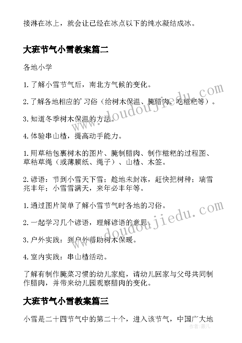 最新大班节气小雪教案 社区小雪节气活动方案(优秀5篇)