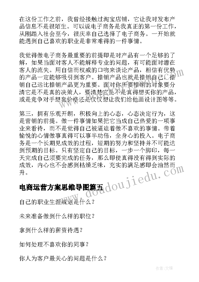 最新电商运营方案思维导图 兴趣电商运营方案(通用5篇)