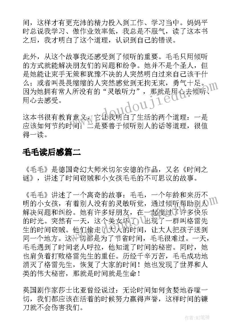 2023年毛毛读后感(模板5篇)