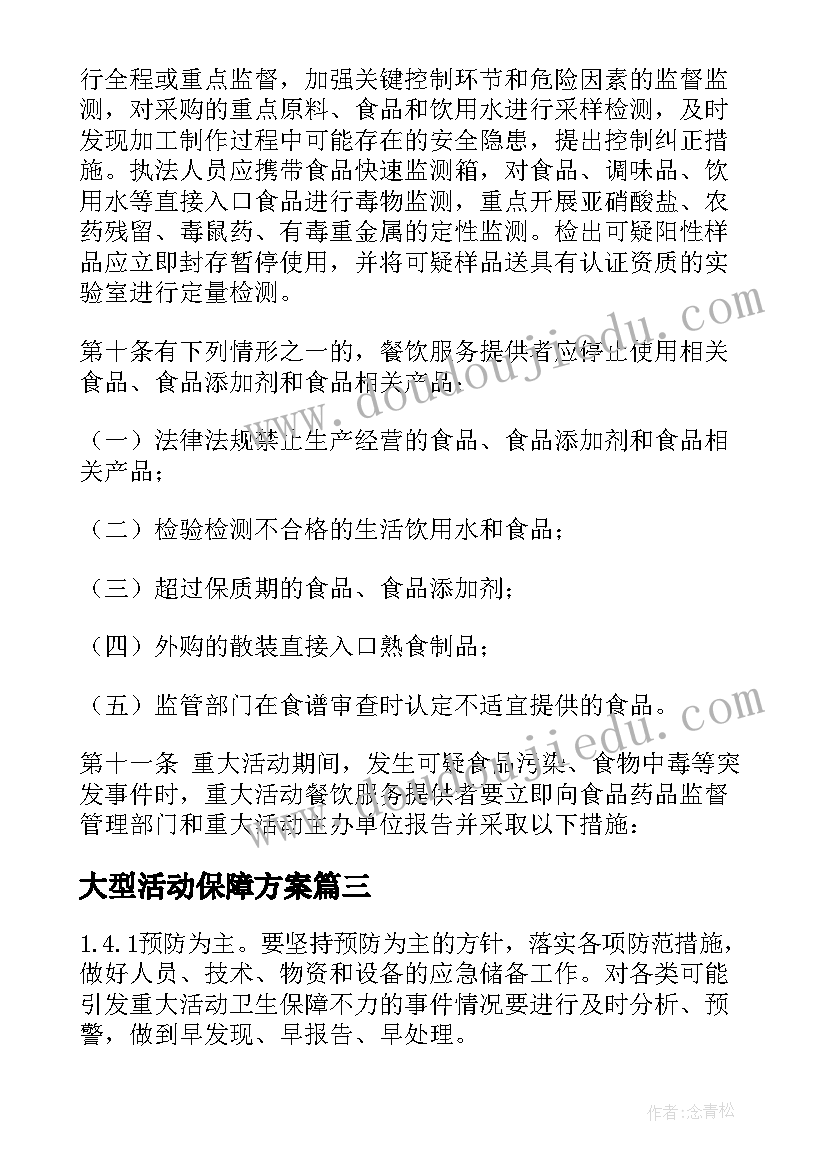 2023年大型活动保障方案(优质5篇)