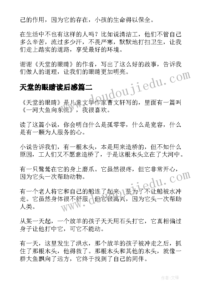 2023年天堂的眼睛读后感(优质5篇)