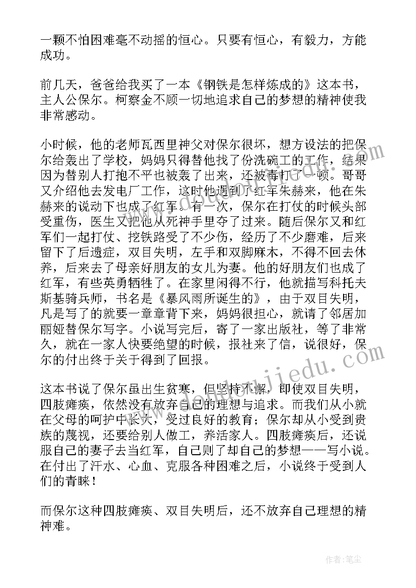 最新钢铁读书感悟(模板5篇)