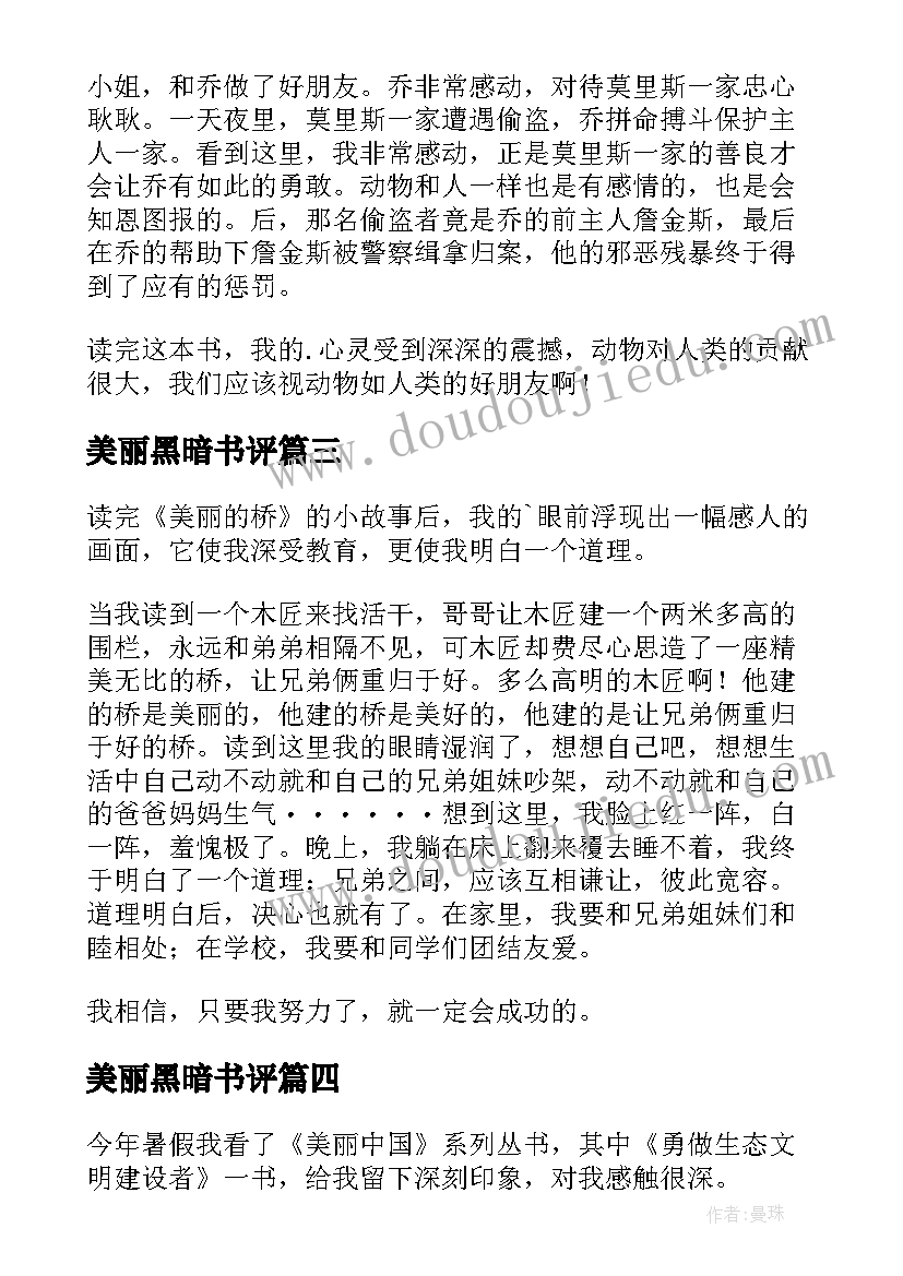 美丽黑暗书评 美丽中国读后感(实用8篇)