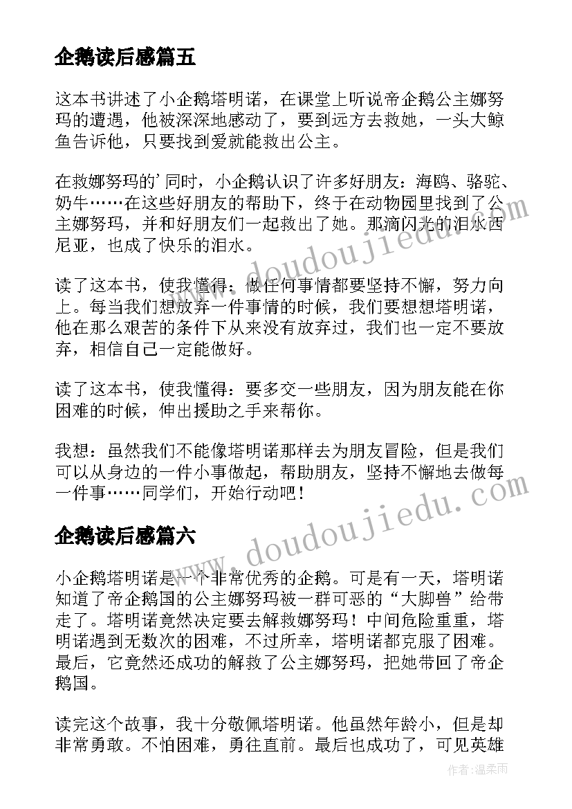 企鹅读后感 爱心企鹅读后感(优秀9篇)