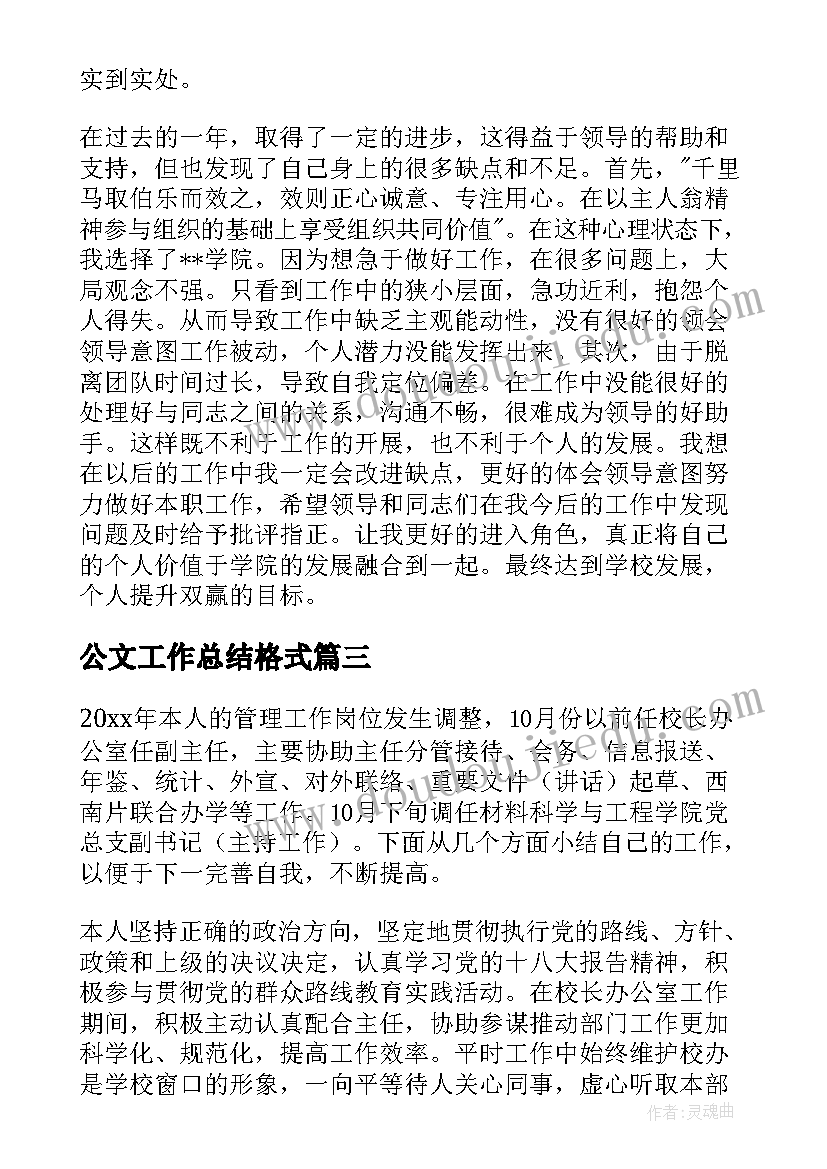 公文工作总结格式 办公文员个人工作总结(精选10篇)