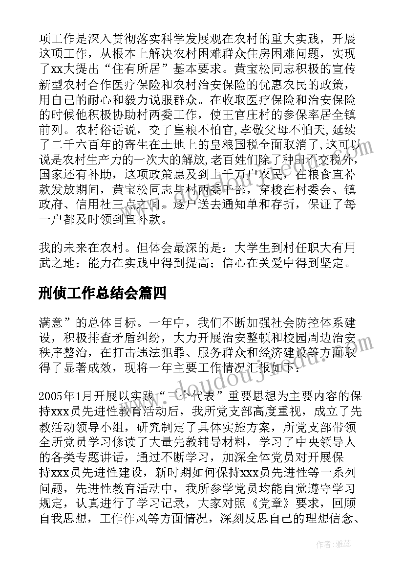 2023年刑侦工作总结会(汇总5篇)