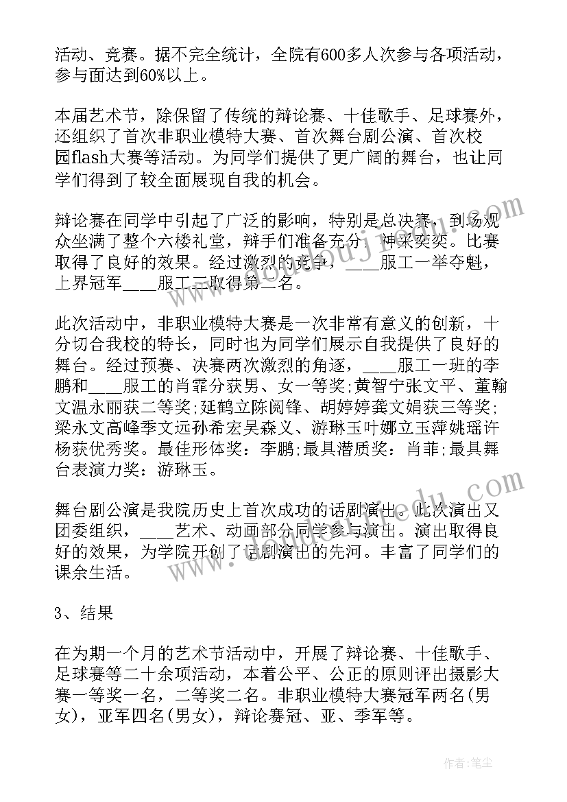 学校艺术节筹备会上的讲话 学校艺术节活动心得体会(实用10篇)