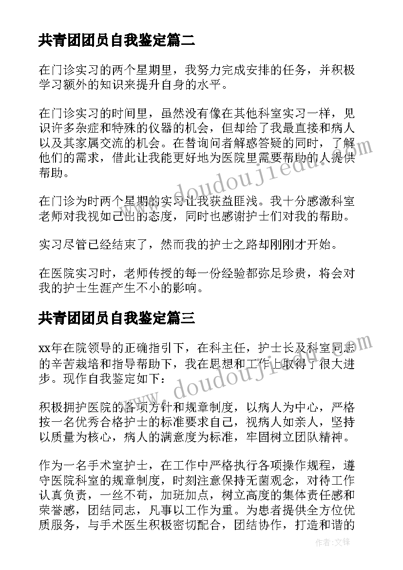 共青团团员自我鉴定 护士自我鉴定(汇总10篇)