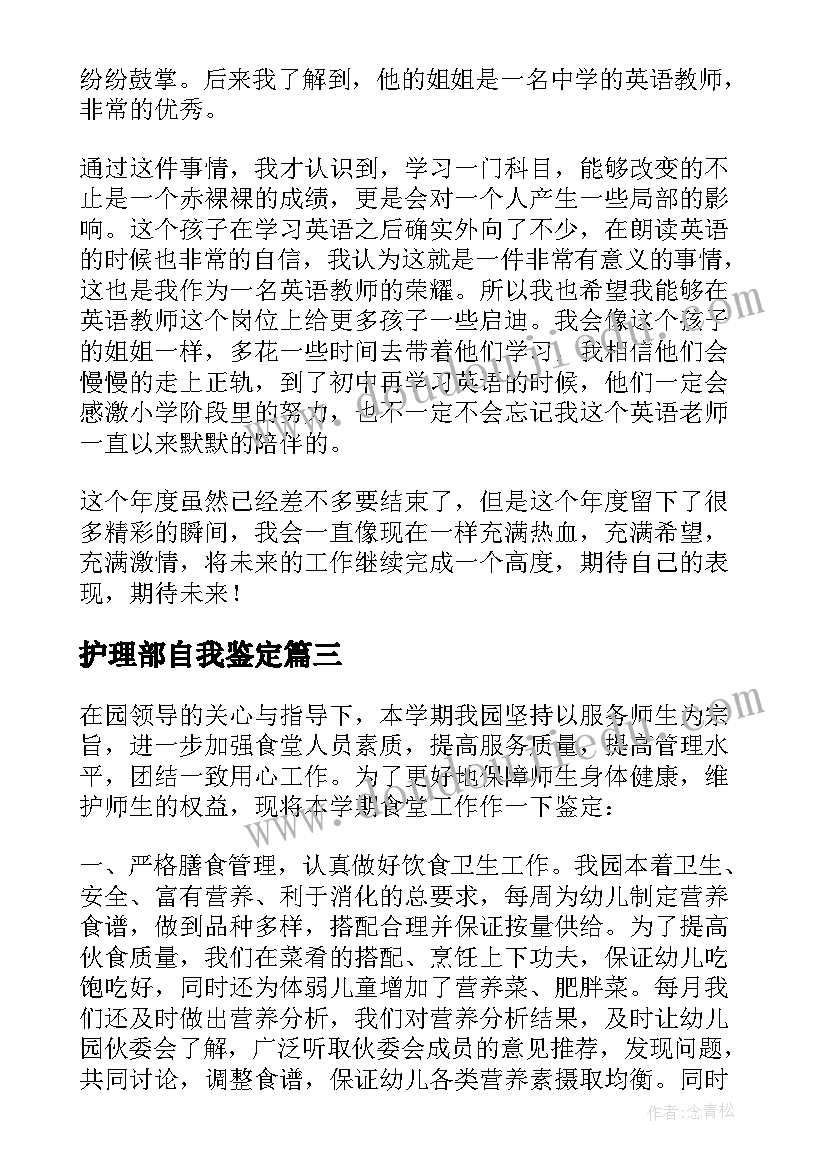 2023年护理部自我鉴定(精选8篇)