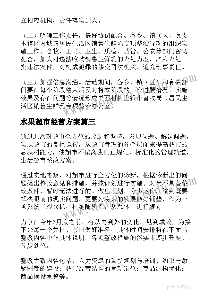 2023年水果超市经营方案(精选5篇)