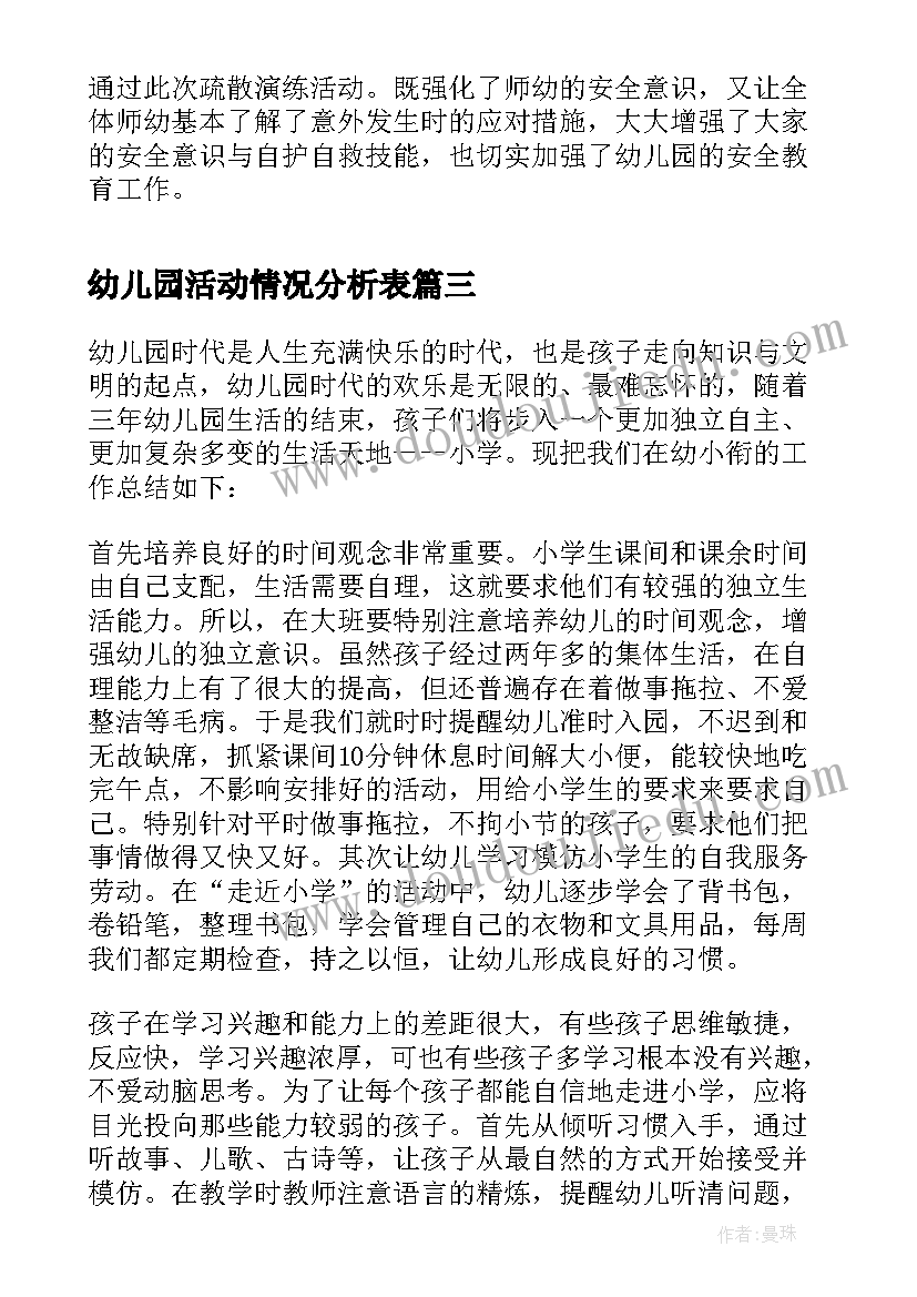 幼儿园活动情况分析表 幼儿园中秋节活动情况总结(通用5篇)