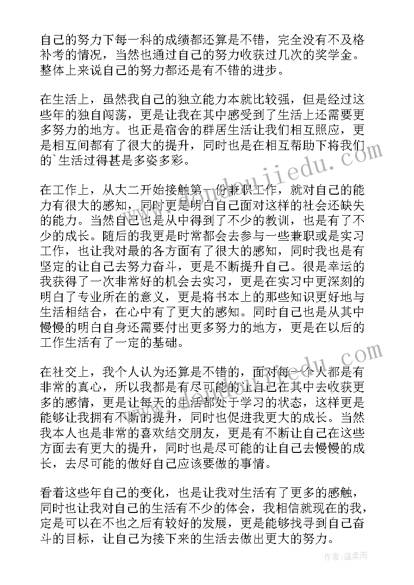 2023年本科生档案自我鉴定(优秀5篇)