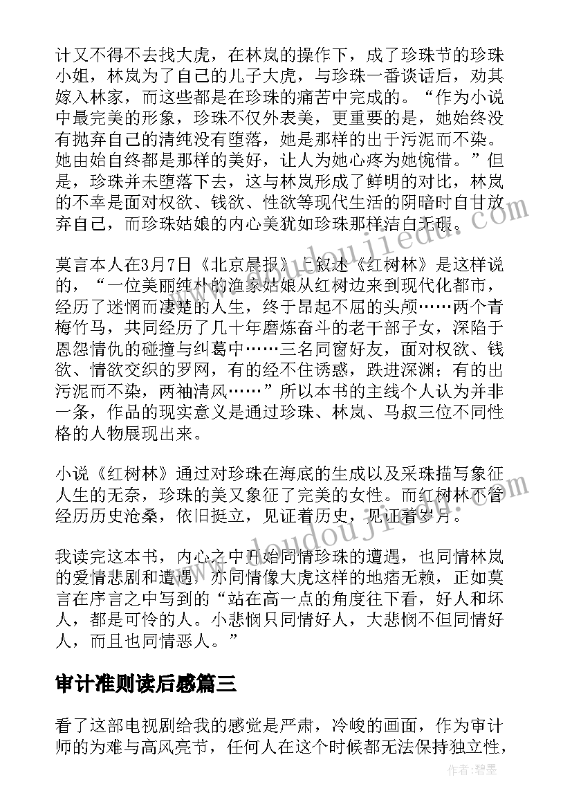 审计准则读后感(实用5篇)