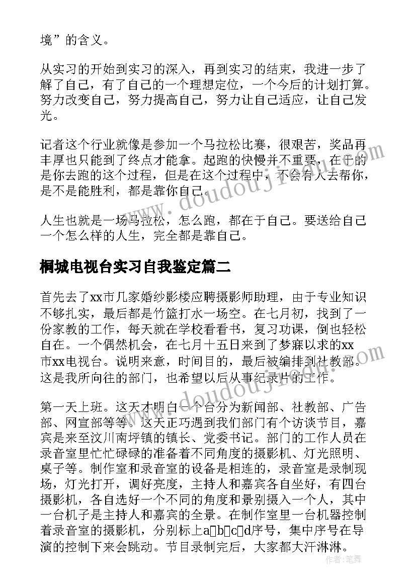 2023年桐城电视台实习自我鉴定(通用8篇)