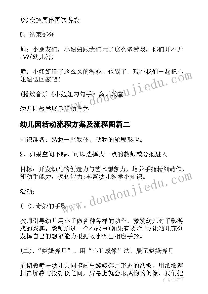 最新幼儿园活动流程方案及流程图(通用10篇)