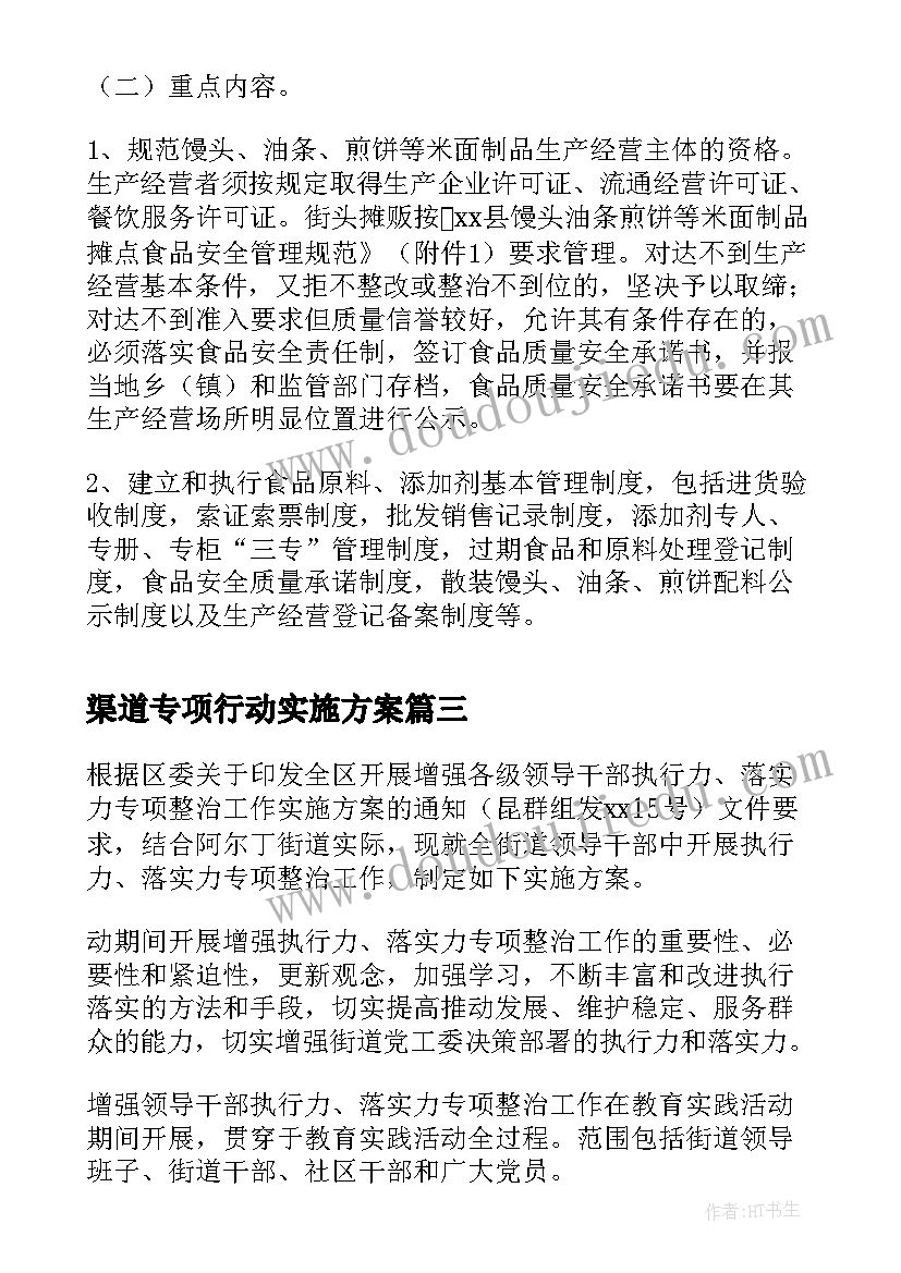 2023年渠道专项行动实施方案 防溺水专项行动实施方案(精选6篇)