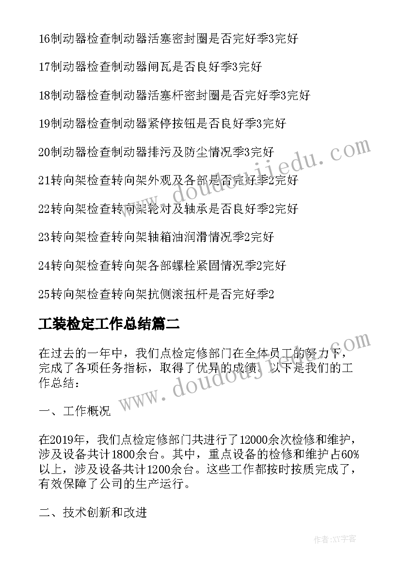 2023年工装检定工作总结(汇总5篇)