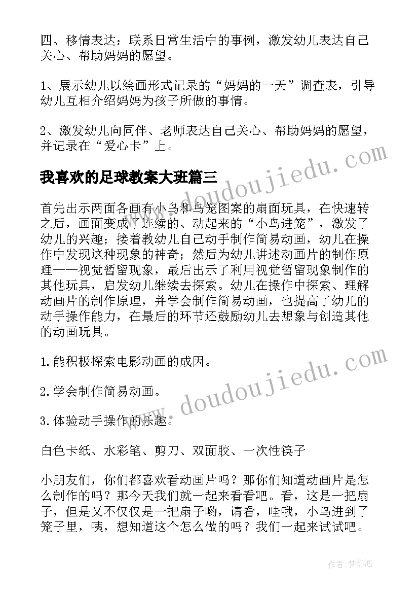 2023年我喜欢的足球教案大班 大班语言谈话活动我喜欢的图书(汇总5篇)