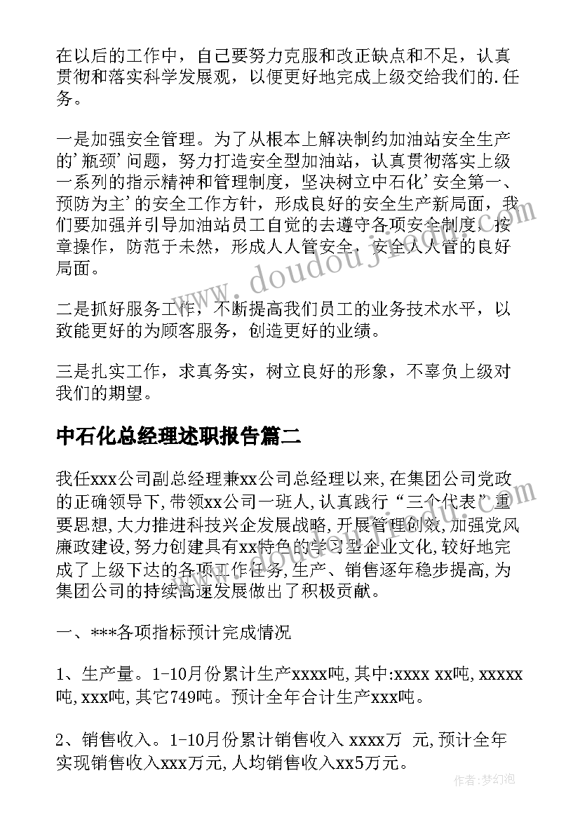 2023年中石化总经理述职报告 中石化公司经理述职报告(精选9篇)