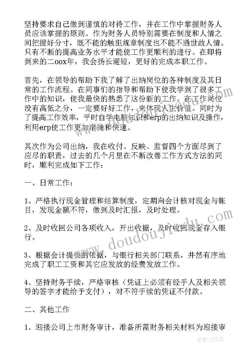 出纳个人年度总结 企业出纳的年度工作总结(实用9篇)