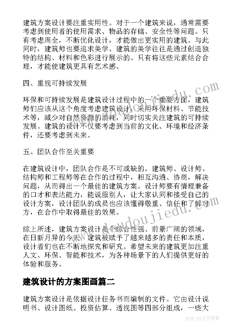 建筑设计的方案图画 建筑方案设计讲座心得体会(汇总5篇)