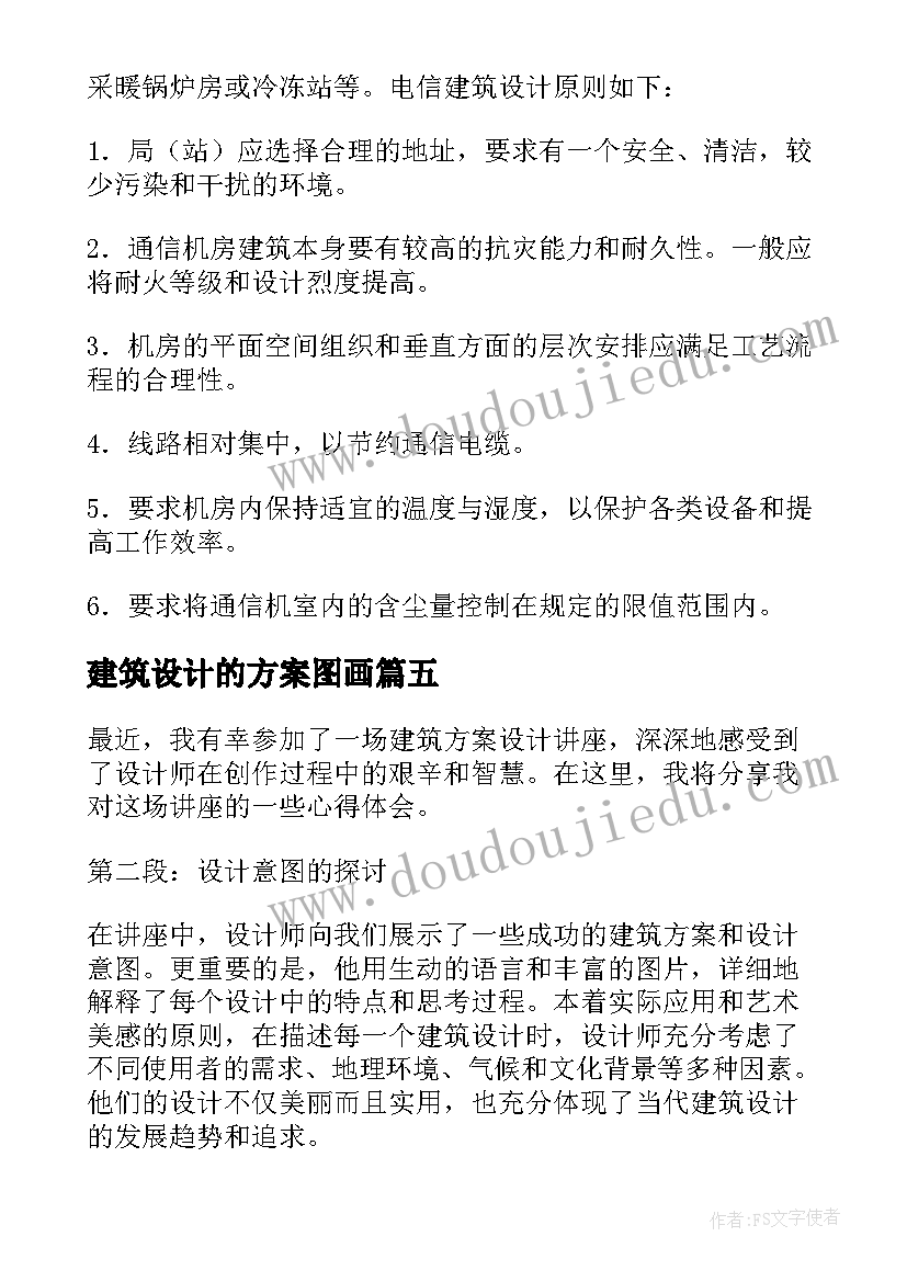 建筑设计的方案图画 建筑方案设计讲座心得体会(汇总5篇)