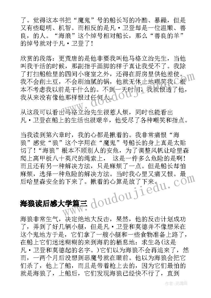 海狼读后感大学 海狼的读后感(通用5篇)