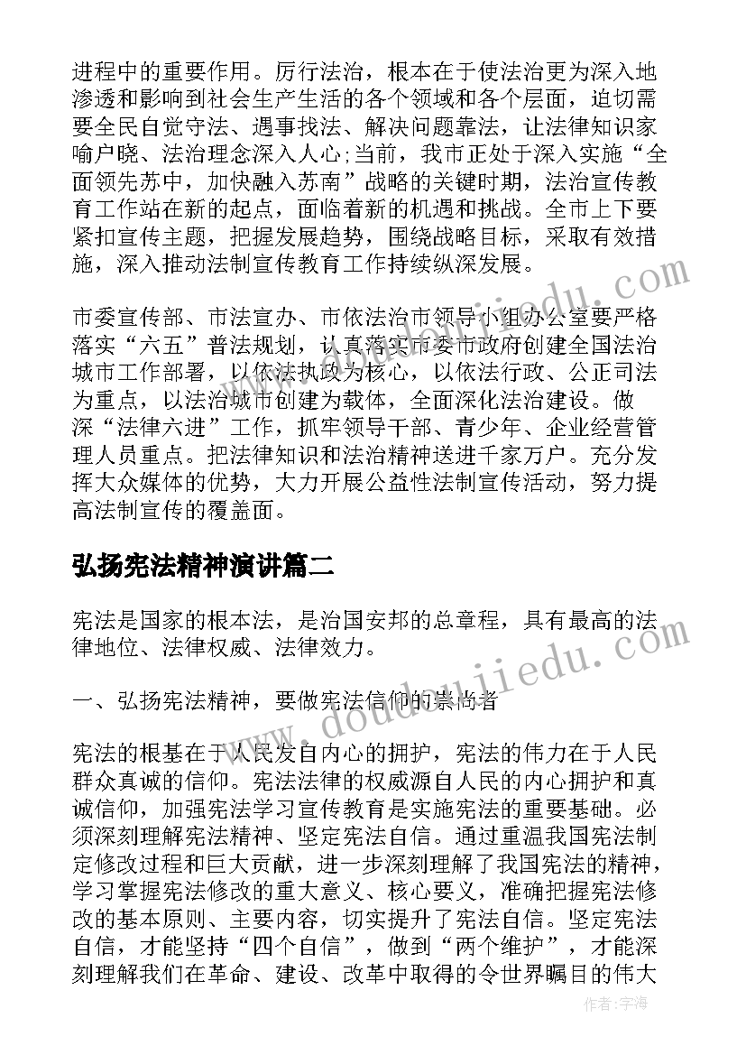 最新弘扬宪法精神演讲(实用7篇)