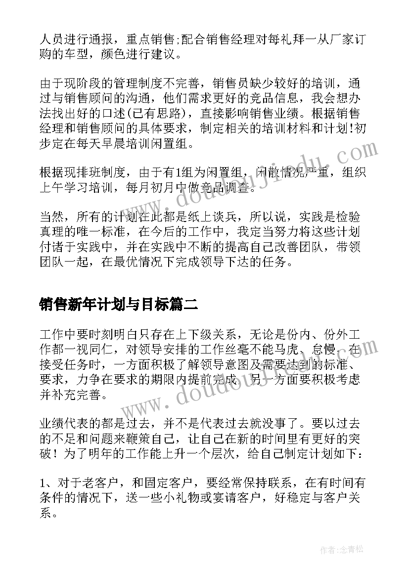 销售新年计划与目标(汇总5篇)