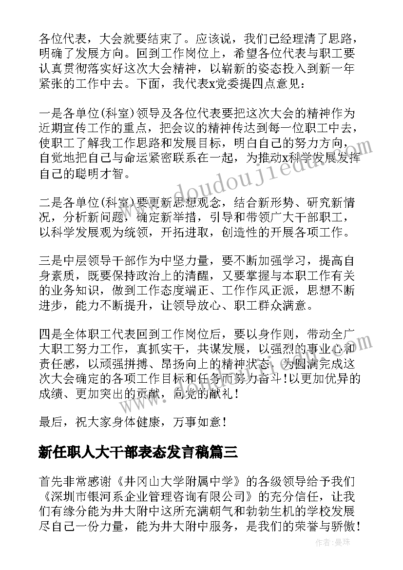 2023年新任职人大干部表态发言稿(实用5篇)