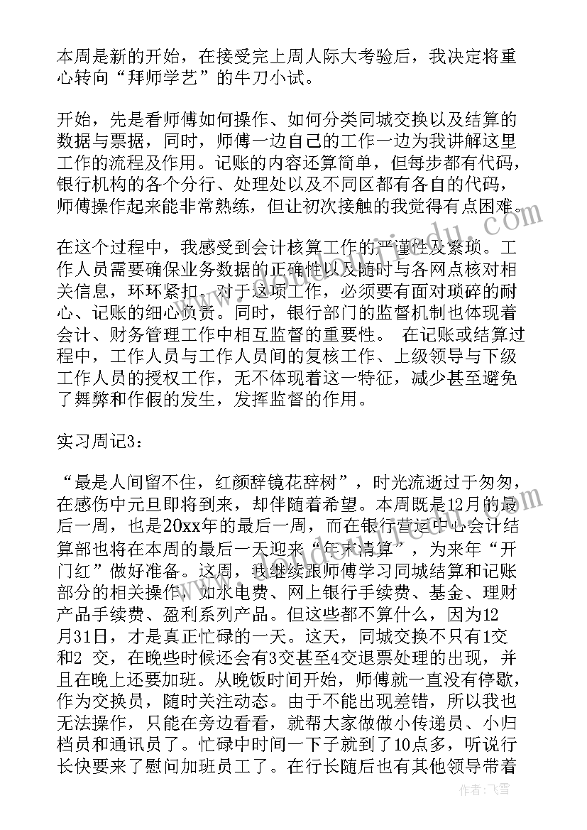 2023年会计顶岗实习周记(通用5篇)