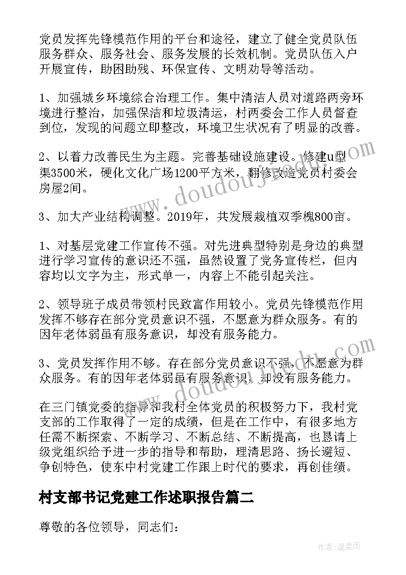 2023年村支部书记党建工作述职报告(大全9篇)