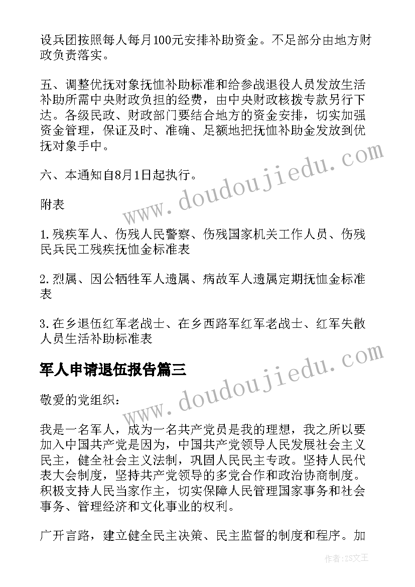 2023年军人申请退伍报告(大全5篇)