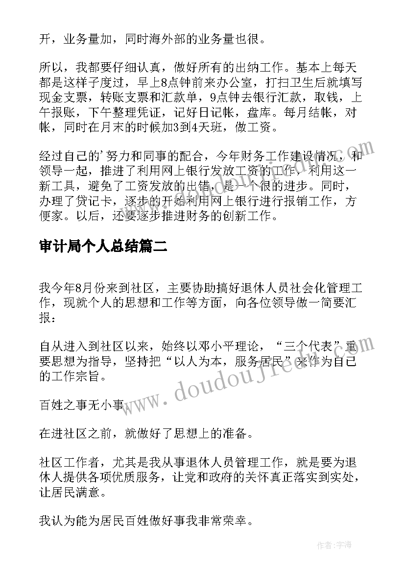 2023年审计局个人总结 财务人员自我鉴定(模板9篇)