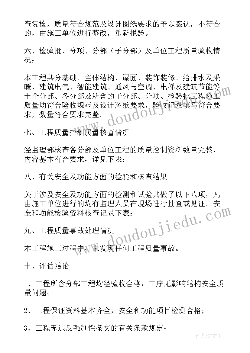 最新监理水厂验收评估报告 工程竣工验收监理评估报告(优质5篇)