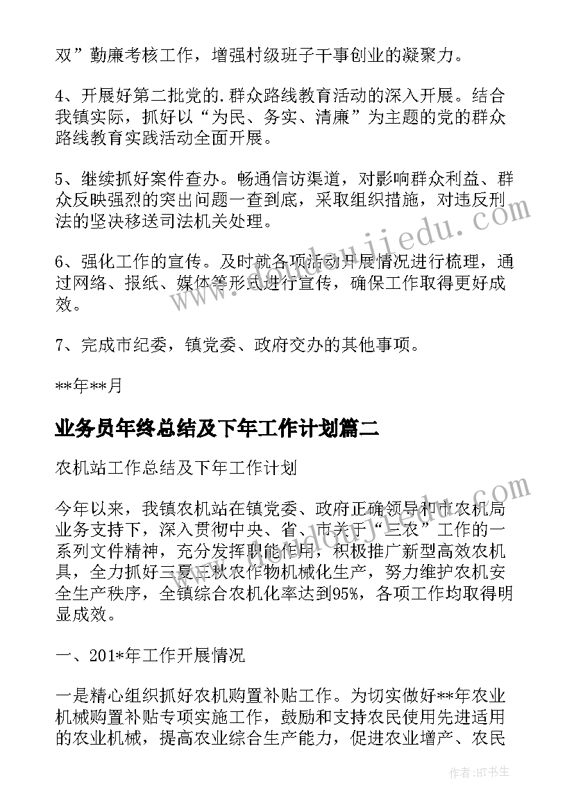 业务员年终总结及下年工作计划 业务年终总结及下年工作计划(汇总5篇)