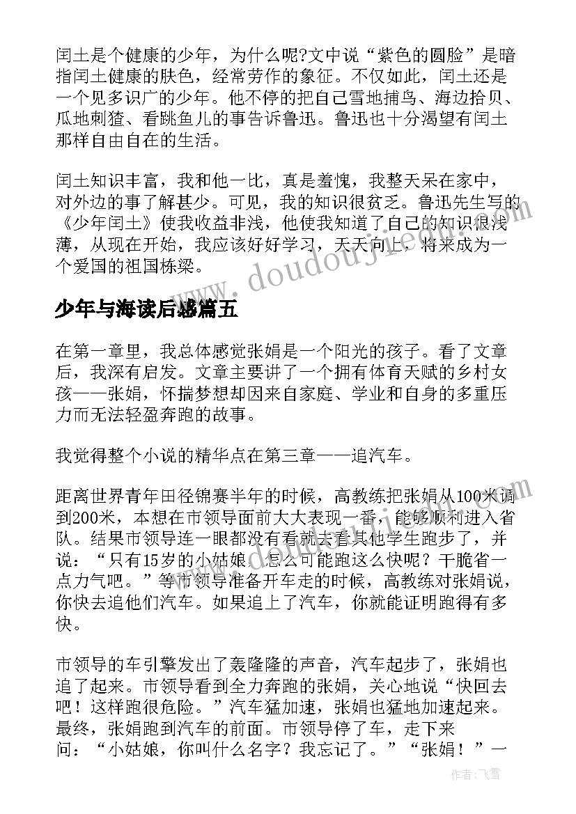 少年与海读后感 顶碗少年读后感(实用7篇)