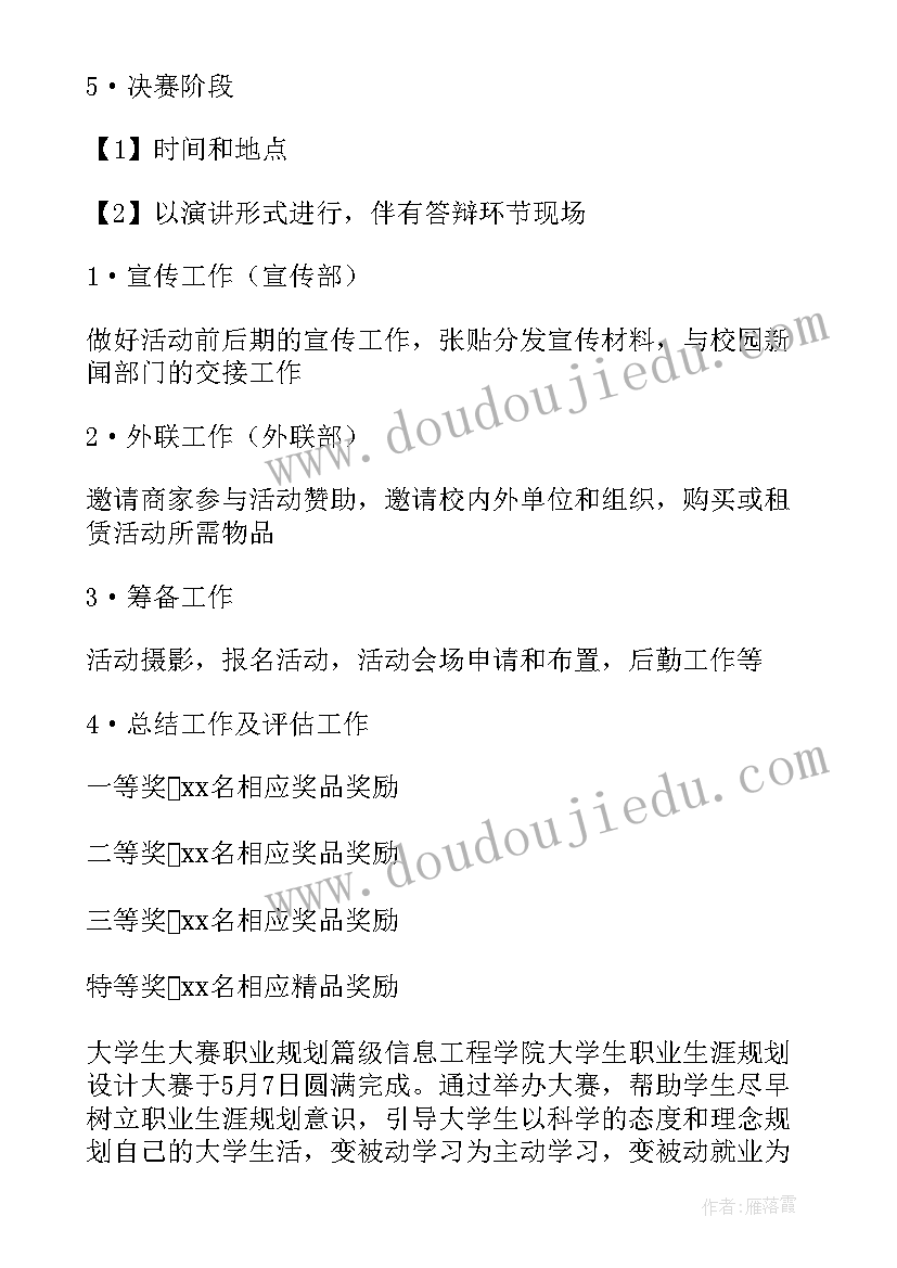 最新职业规划大赛主持词开场白 大学生大赛职业规划(精选7篇)