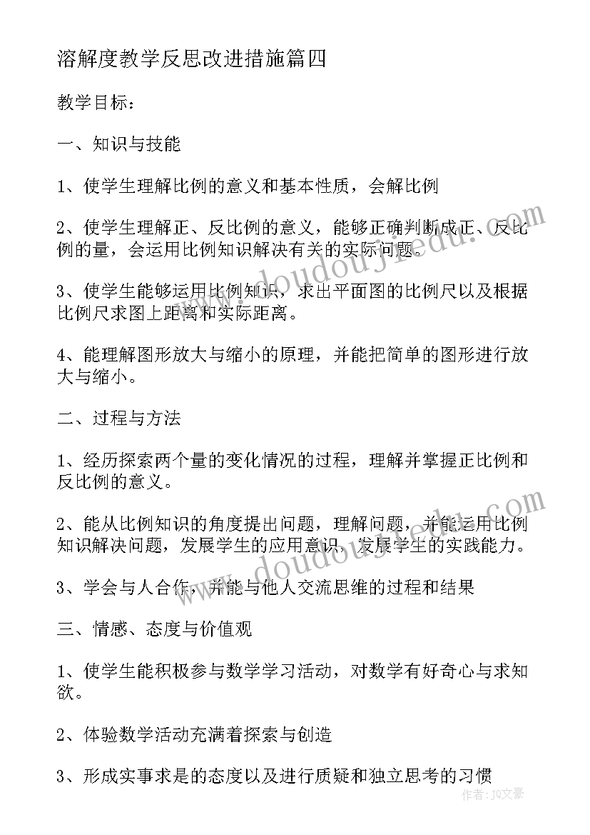 2023年溶解度教学反思改进措施 单元复习教学反思(汇总7篇)