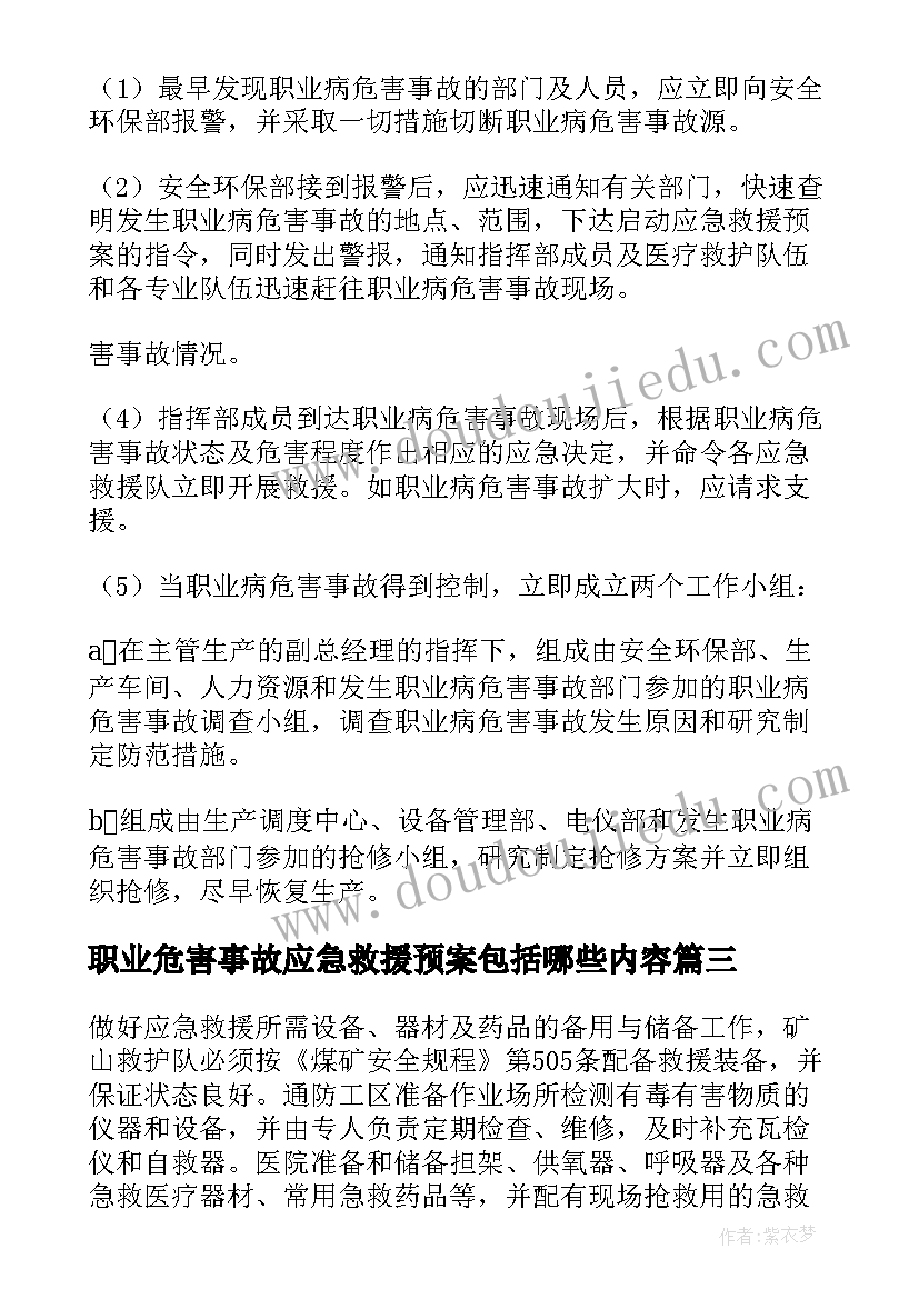 最新职业危害事故应急救援预案包括哪些内容(优秀5篇)