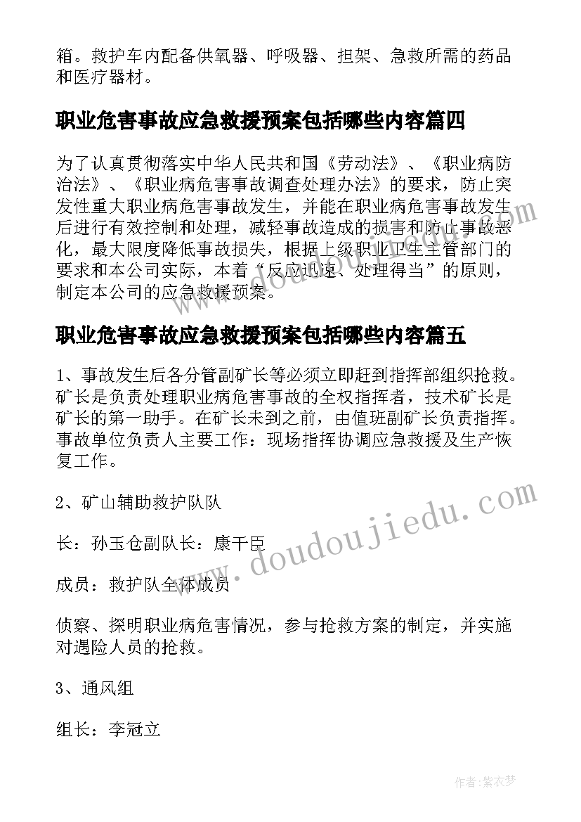 最新职业危害事故应急救援预案包括哪些内容(优秀5篇)