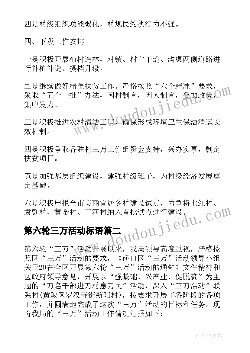 2023年第六轮三万活动标语(优秀5篇)